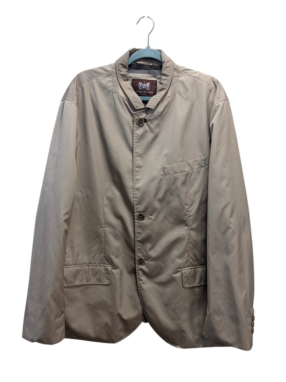 Hickey Freeman Lightweight Beige Travel Blazer Jacket Size XXL